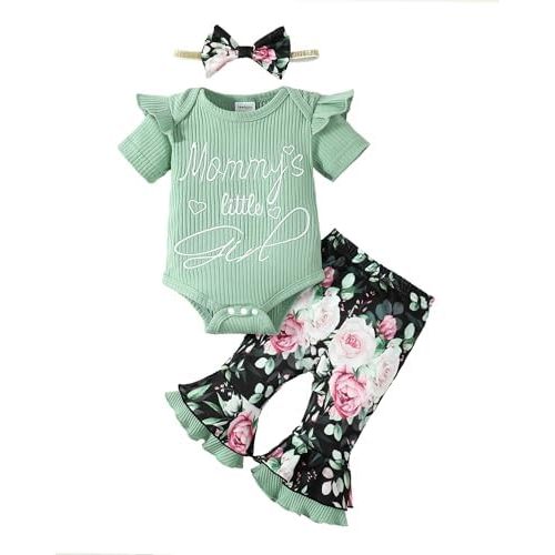 Infant Baby Girl Clothes Newborn Girl Outfit Long Sleeve Romper Pants Set Cute Baby Clothes for Girls Fall/Winter