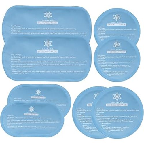 Tutmyrea Reusable Gel Ice Packs for Injuries, 8 Pack Hot and Cold Compress Ice Packs for Instant Pain Relief, Flexible Soft Gel Ice Packs for Knee, Shoulder, Back Injuries