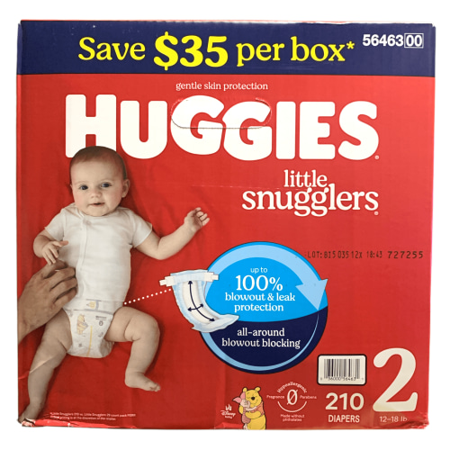 Huggies Little Snugglers Baby Diapers Size 2 (12-18 lb) 210 Count