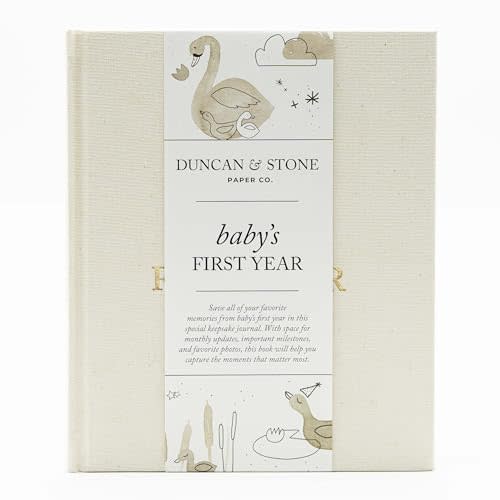 Baby First Year Book - Heirloom Keepsake Baby Memory Book to Record Important Milestones, Favorite Photos & More - Pregnancy Books (Cream,112 Pages)