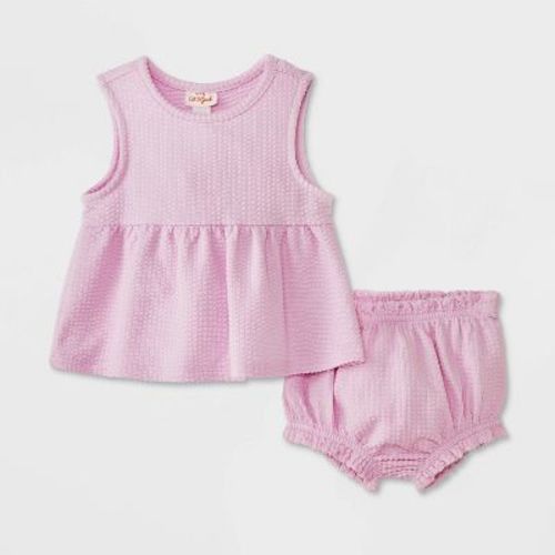 Baby Girls' Ribbed Tank Set - Cat & Jack™ Light Purple Newborn