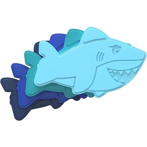 Bentgo Buddies Reusable Ice Packs - Slim Ice Packs for Lunch Boxes, Lunch Bags, and Coolers - Multicolored 4 Pack (Shark)