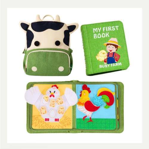 My First Book Busy Farm – Montessori Fabric Busy Book