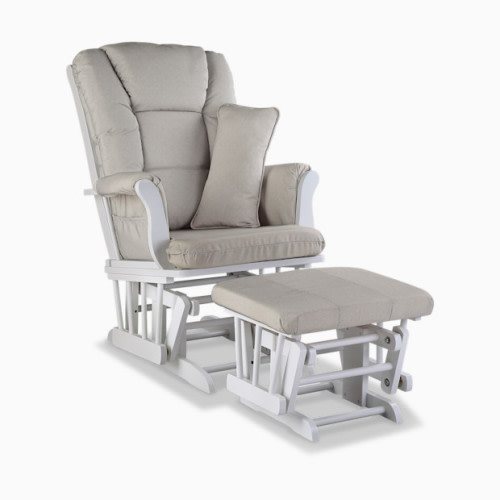 Tuscany Glider and Ottoman - White/Taupe Swirl