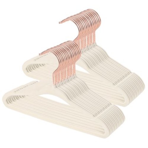 30 Pack Kids Hangers,Premium Velvet Strong and Durable Baby Hangers, Non-Slip Toddler Hangers, Baby Clothes Hangers With 360°Swivel Hook,11 ”Children Hangers, Beige