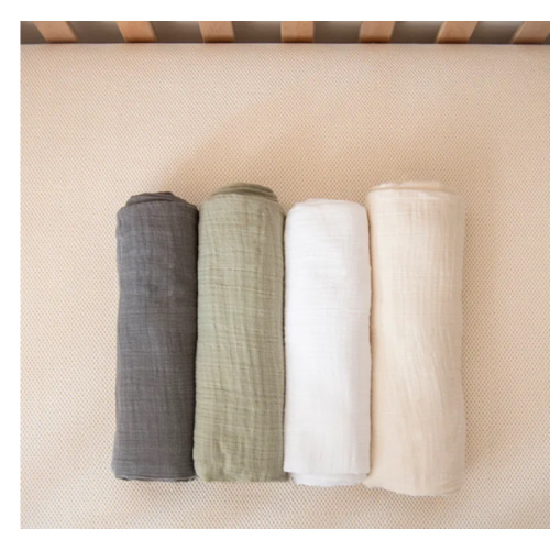 Organic Breathable Swaddle Blankets 4-Color Pack