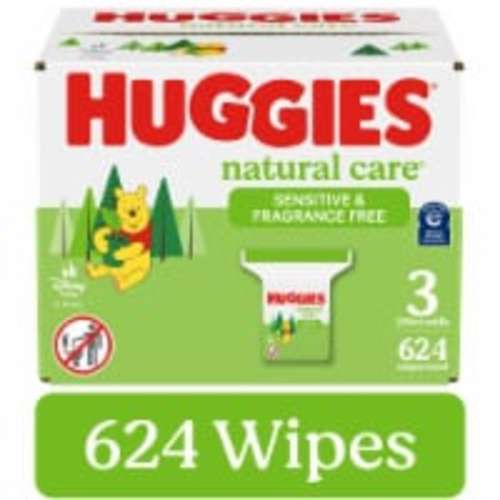 Huggies Natural Care Unscented Sensitive Baby Wipes, 3 pk / 208 ct