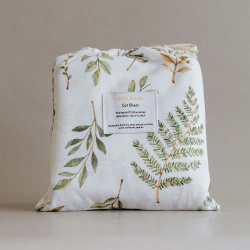 Cloth Bums Waterproof Cot Sheet - Fern Gully