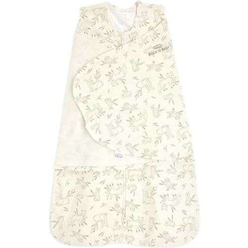HALO 100% Cotton Sleepsack Swaddle, 3-Way Adjustable Wearable Blanket, TOG 1.5, Lullaby Forest, Newborn, 0-3 Months