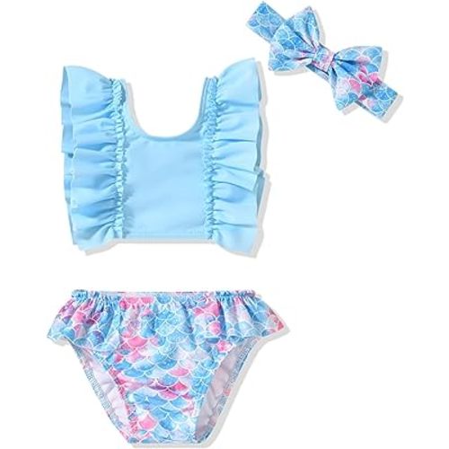 Infant Baby Girl Bikini Swimsuit with Headband