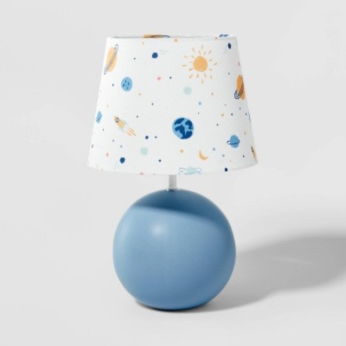 Kids' Round Base With Space Shade Lamp Blue - Pillowfort™