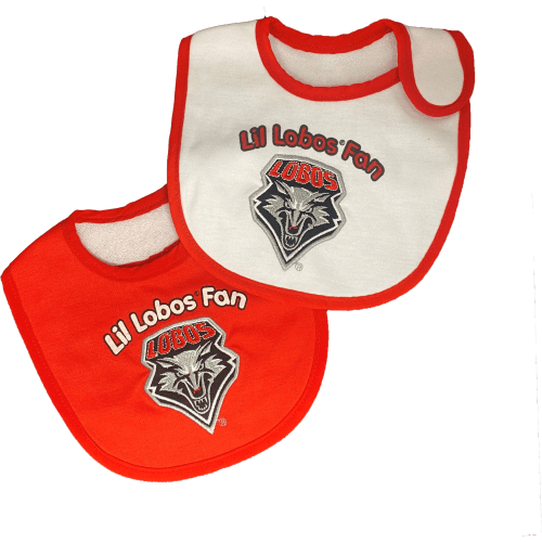 Lil Lobos Fan Red and White Bib 2-Pack