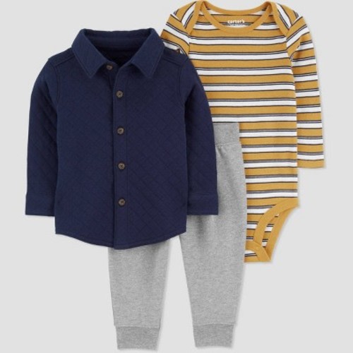 Carter's Just One You® Baby Boys' Striped Top & Bottom Set - Brown, Size: 6M