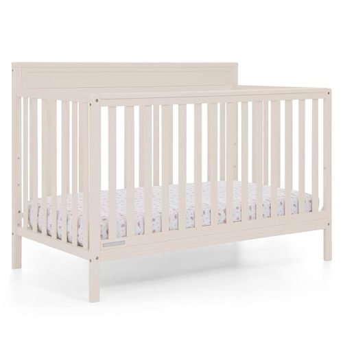 Delta Children Isabelle 6-in-1 Convertible Crib, Converts to Toddler Bed, Daybed, Sofa & Full Bed with/Without Footbaord, Fits Standard Crib Mattress, 3 Mattress Heights for Baby Nursery, Soft Beige