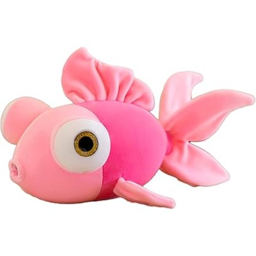 13.5" Goldfish Stuffed Animal, Pink Soft Fish Doll, Cute Ocean Plush Decorative Toys, Plush Animal Kids Gift