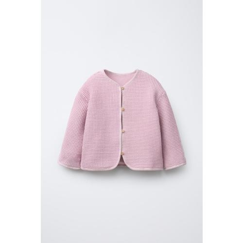 WAFFLE BUTTON JACKET - Pink / Mauve | ZARA United States