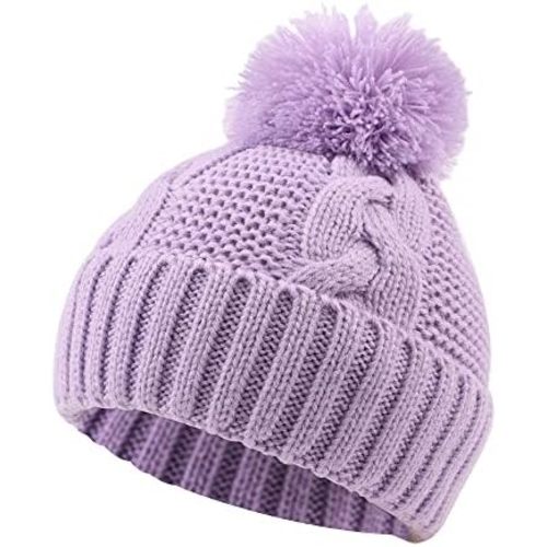 JANGANNSA Winter Knit Baby Hat Twist Warm Beanie for Boys Girls Infant Toddler Baby Beanie with Pompom