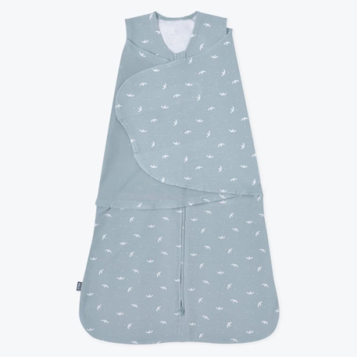 Blue Bird Print Cotton Swaddle Newborn | HALO