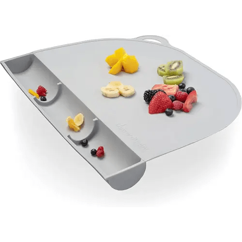 UpwardBaby Silicone Placemats for Toddlers- Suction Baby Placemat for Restaurants & Home with Food Catching Pockets-Kids Placemat for Dining Table-Washable Wipeable Nonslip BPA-Free Placemats for Kids