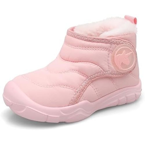 LeIsfIt Toddler Boots Girls Boys Wide Winter Boots Cozy Fleece Winter Shoes Indoor Outdoor Warm Shoes