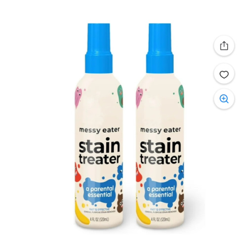 Miss Mouth's Messy Eater Stain Treater Spray - 4oz 2 Pack Stain Remover - Newborn & Baby Essentials - No Dry Cleaning Food, Grease, Coffee Off Laundry, Underwear, Fabric
