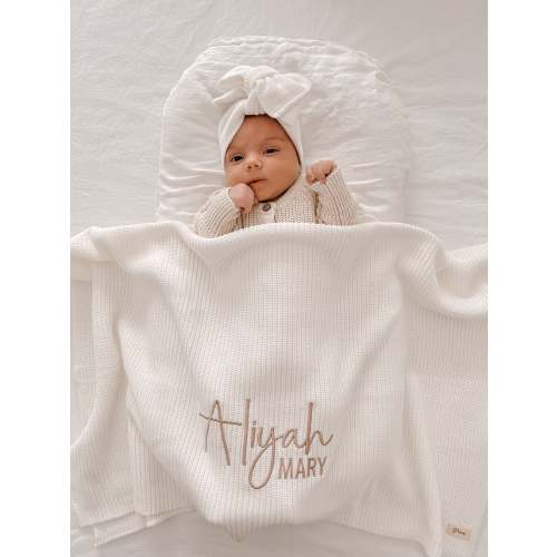 RIBBED BABY BLANKET | MILK