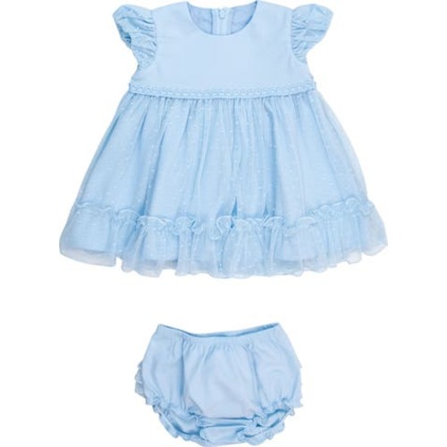 Baby Girls Dotted Tulle Dress & RuffleButt Set, 6-12M