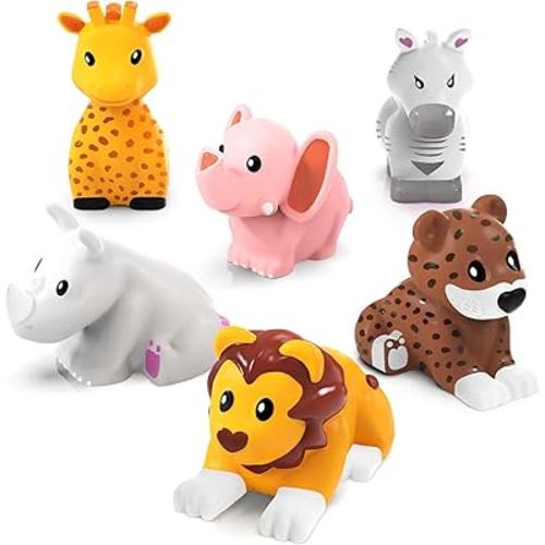 Tub Works® Savanna™ Mold Free Bath Toys, 6 Pack | Sealed, No Hole Bath Toys Design Keeps Moisture Out | Soft, Squeezable & Float on Water | Easy-Grip Baby & Toddler Bath Toys | Great Baby Pool Toys