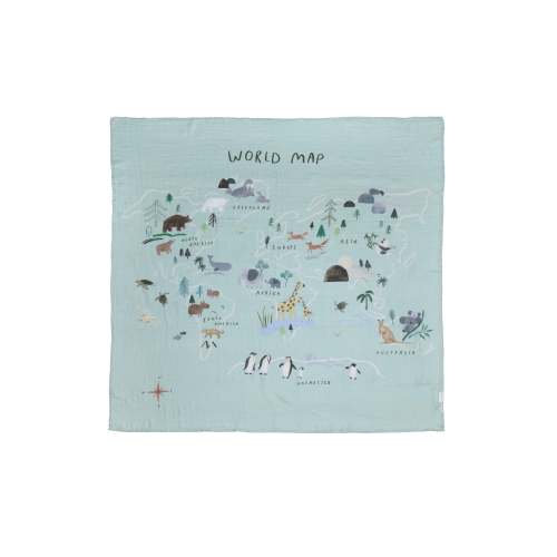 Muslin Swaddle - World Map