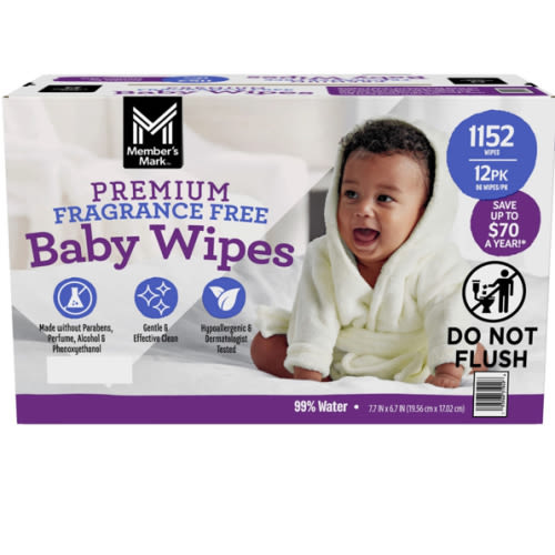 Member's Mark Premium Baby Wipes, Fragrance Free, 12 pk., 1152 Wipes - Sam's Club
