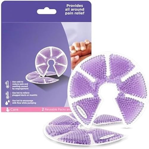Lansinoh Therapearl 3-in-1 Breast Therapy Breast Pads Hot & Cold 2 pack - Breast Feeding Essentials Reusable Gel Cooling Pads - Postpartum Essentials Breastfeeding Compress Hospital Bag Mum Essentials