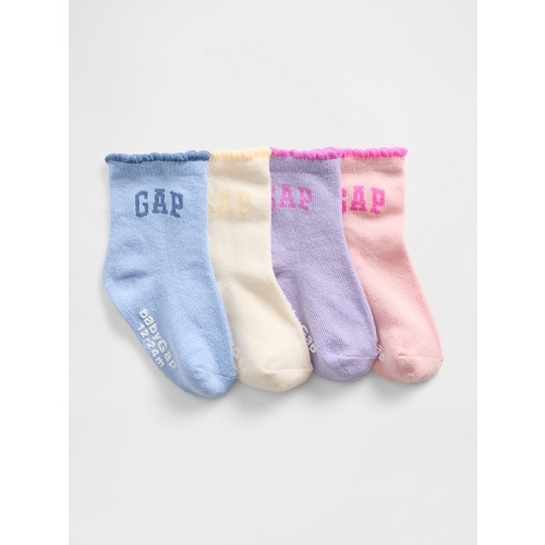 Baby & Toddler Quarter Crew Logo Socks (4-Pack)