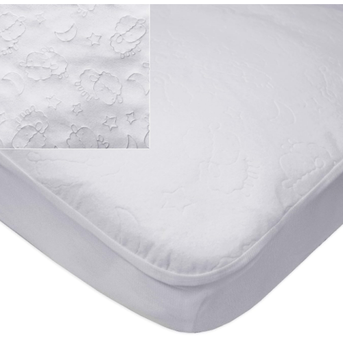 American Baby Company Waterproof Fitted Crib and Toddler Protective Mattress Pad Cover, White - Crib (Little Lamb) - 1 Count