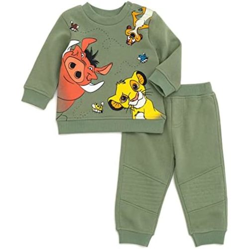 Disney Lion King Mickey Mouse Winnie the Pooh Toy Story Fleece Sweatshirt and Pants Outfit Set Newborn to Big Kid Sizes
