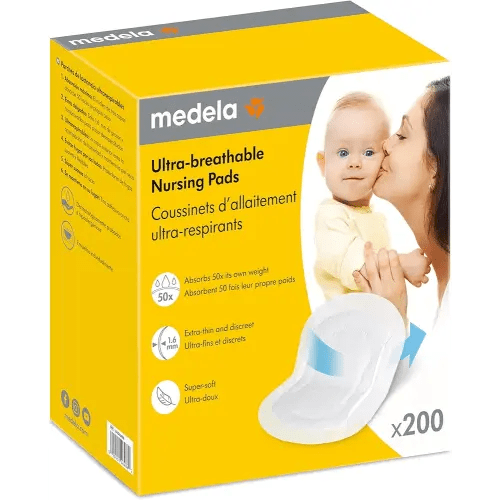 Medela Ultra-Breathable Nursing Pads, Highly Absorbent, Super Soft, Discreet Design for Comfortable Wear, Pack of 200
