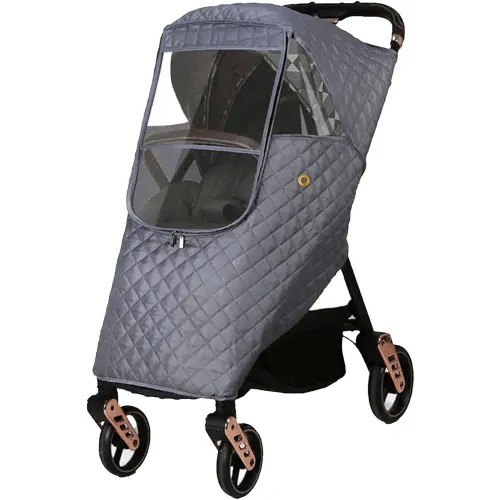 Rehomy Winter Stroller Rain Cover Universal Warm Quilted Weather Cover Windshield Protect from Rain Sun Snow Wind Dust for Baby Stroller Pushchair (Gray)