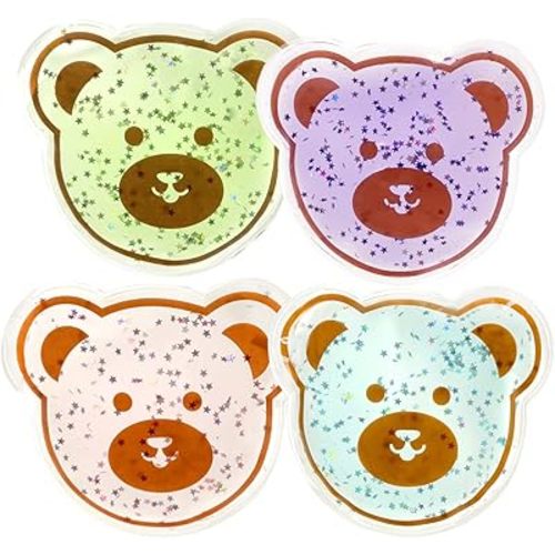 Boo Boo Kids Ice Packs, Small Gel Ice Packs for Injuries Hot & Cold Ice Packs Reusable Gel Bead Ice Pack Cold Compress for Pain Relief (Bear Ice Pack (4 Pack))