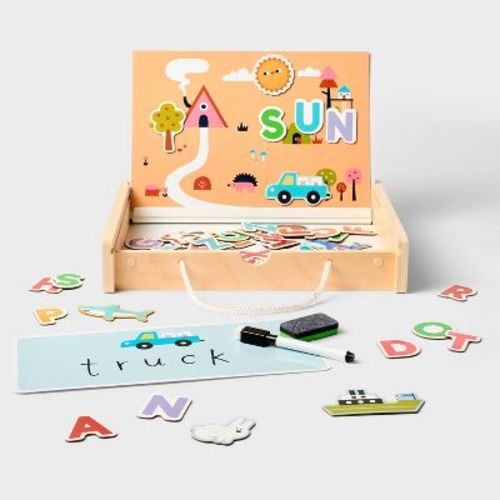 Magnetic Easel & Letters Set - 136pc - Gigglescape™: Educational Toddler Activity, Letter Magnets, Creativity Focus