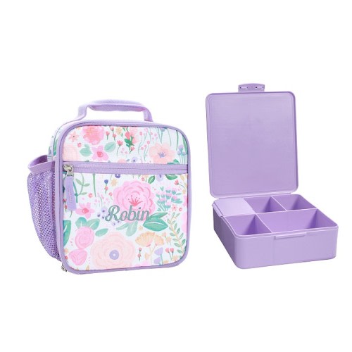 Mackenzie Lavender Floral Blooms Lunch & Bento Bundle, Set of 2