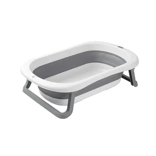 Babyhood Folding Baby Bath - White and Grey | Baby Bunting AU