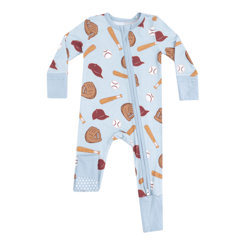 2-Way Zip Romper, Baseball
