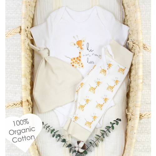Organic Baby Clothes, Gender Neutral Baby Clothes, Safari Baby Clothes, Giraffe Baby Bodysuit, Newborn Baby Outfit, Coming Home Baby Outfit