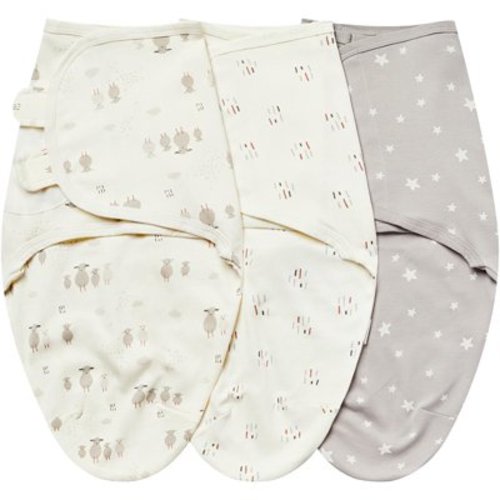 Baby Swaddle Wrap, Swaddle Blanket for Newborn and Infant, Adjustable Swaddle Set for Boy and Girl, Soft Cotton Baby Sleep Sack 3 Pack (Medium(3-6M), Beige Sheep)