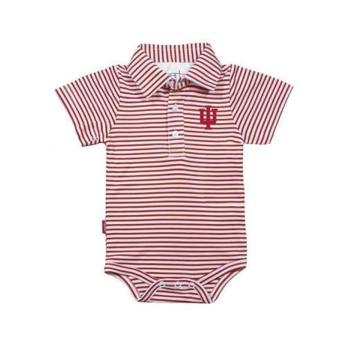 Baby Red Indiana Hoosiers Carson One Piece Polo - 448068975