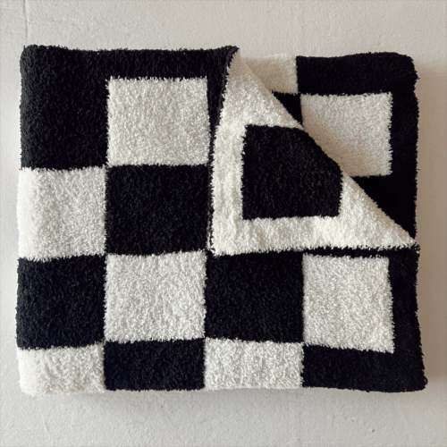 PhufyBliss™ Checker Blanket, Black