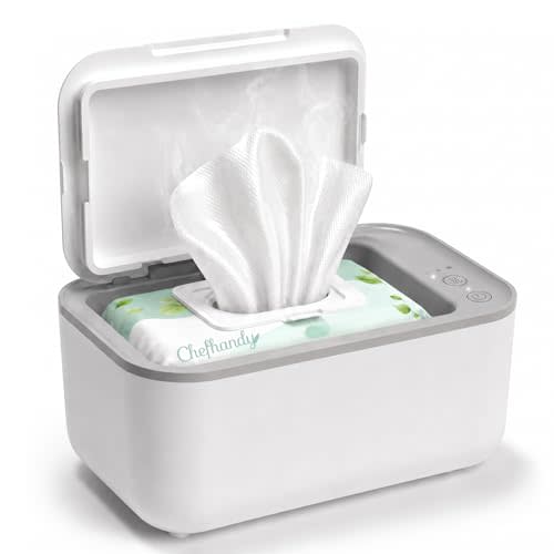 Chefhandy Baby Wipe Warmer with Surround Heating, Large Capacity, White | Fits baby wipes and most adult-size wipes. 3 temperature settings, even warmth for diaper changes and daily care.