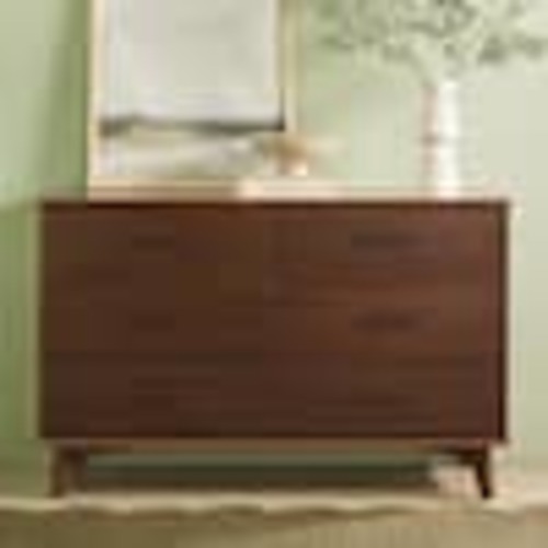 Walker Edison Furniture Company Modern Walnut Solid Wood 6-Drawer 52 in. Dresser AZSLN026D4WT1