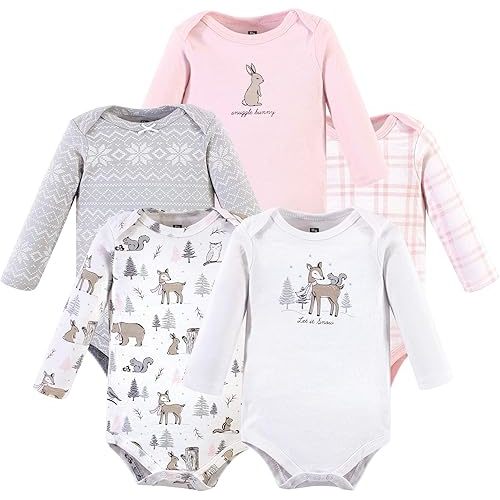 Hudson Baby baby-girls Cotton Long-sleeve Bodysuits