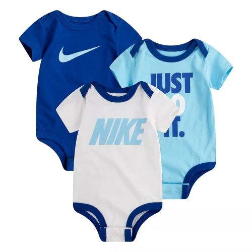 Nike Baby Boy Bodysuits 3 Pack (B(56E779-001)/W, 6 Months)