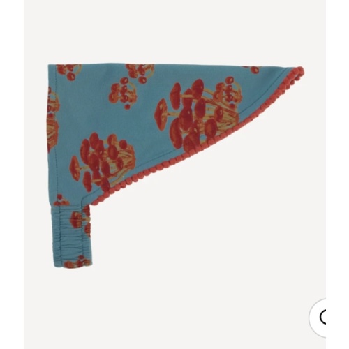bandana pom pom headband | red mushroom bunch | organic cotton jersey